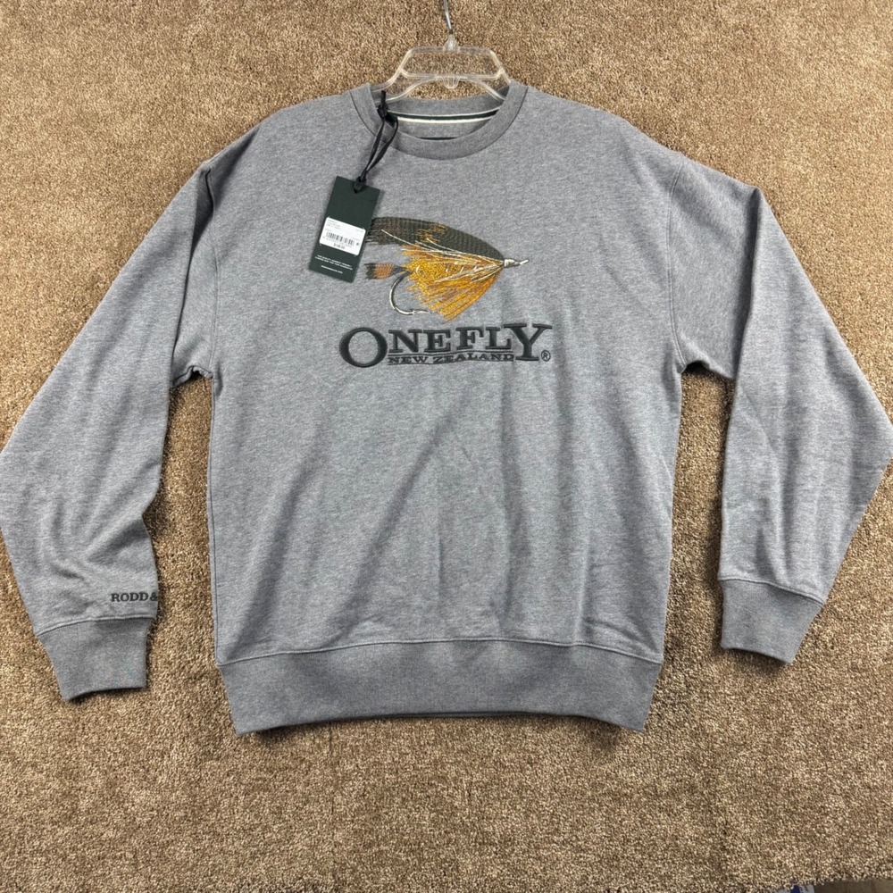 Rodd & Gunn Mens One Fly New Zealand Sweatshirt Concrete Grey Size Small NWT
